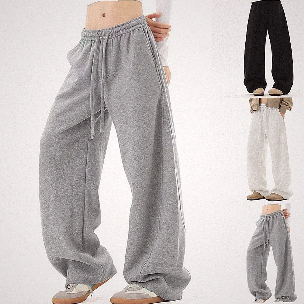 Oversize Schnitt Wide Leg Jogginghose Baggy Freizeithose Polyester Stoff Unisex