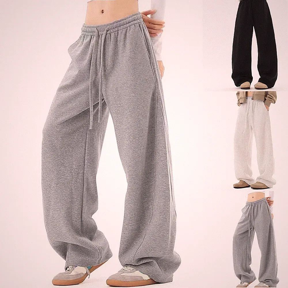 Oversize Schnitt Wide Leg Jogginghose Baggy Freizeithose Polyester Stoff Unisex