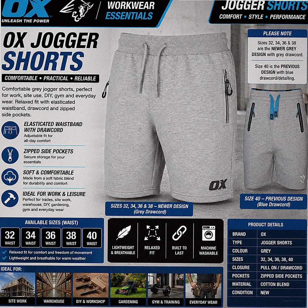 OX Jogginghose grau Workwear Cargo Style Arbeitsshorts Gr. 32-40