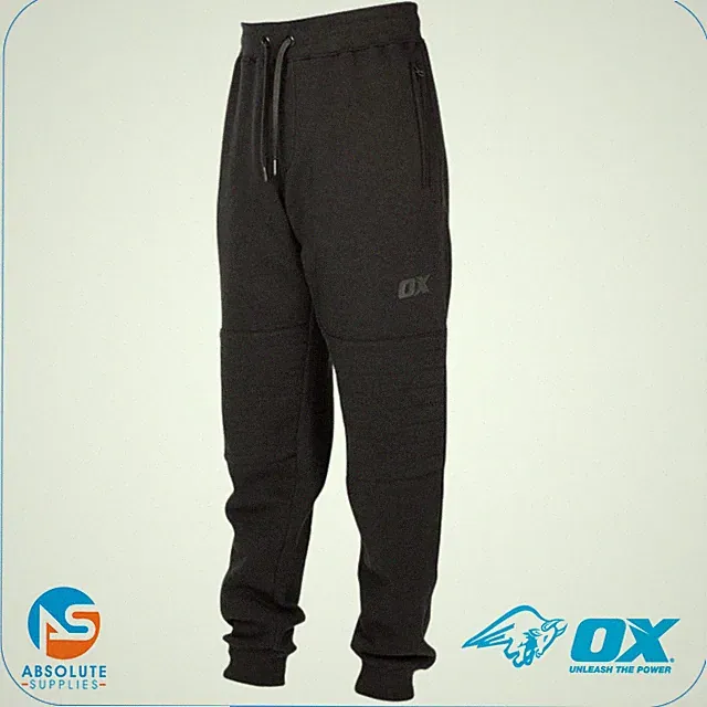 OX Tools Herren Fleece Jogginghose, Ultimate Comfort & Fit, Schwarz Größe 36, OX-W550805