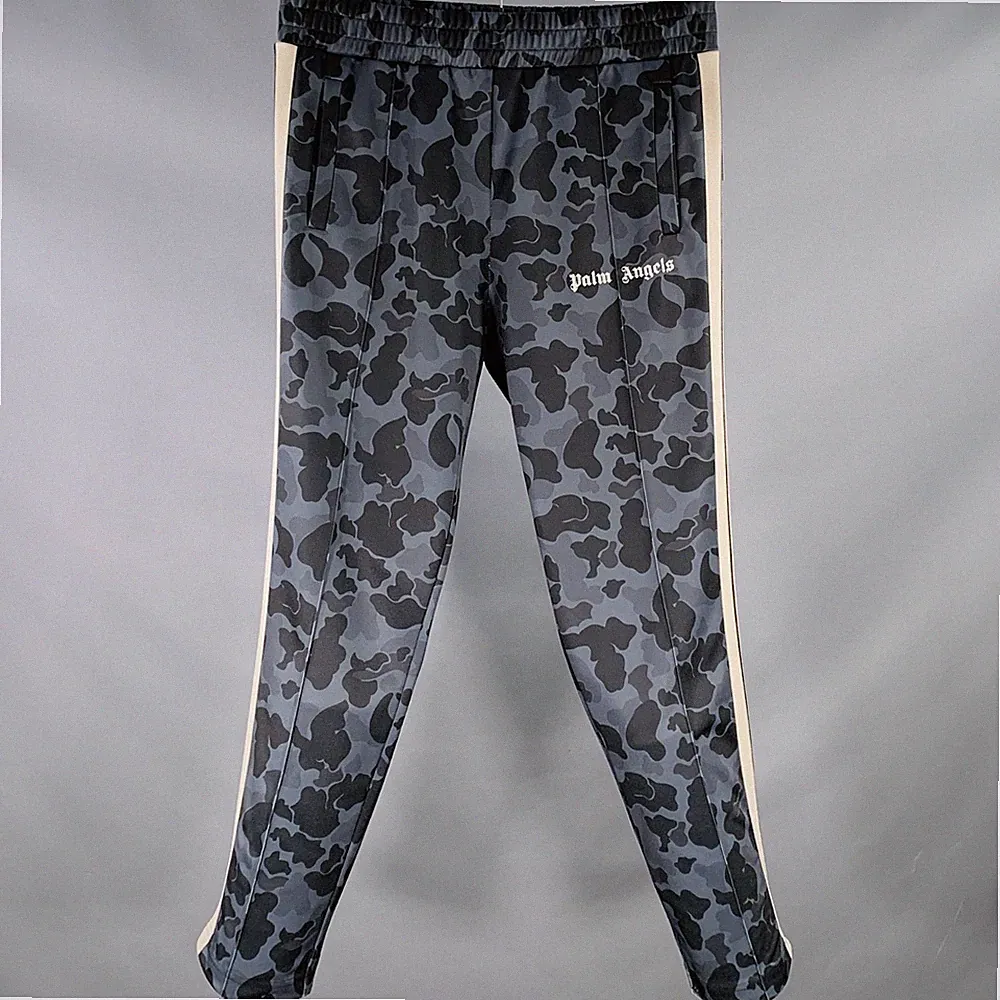 Palm Angels Größe XL Marine Schwarz Camouflage Polyester Jogginghose