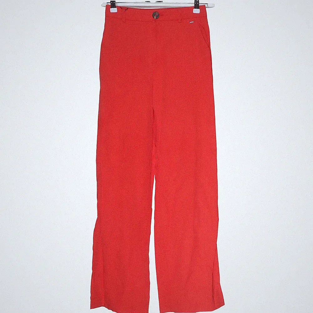 Pepe Jeans London, Palazzohose, Größe: 34, CHARIS, Rot, Leinen/Tencel #YMB