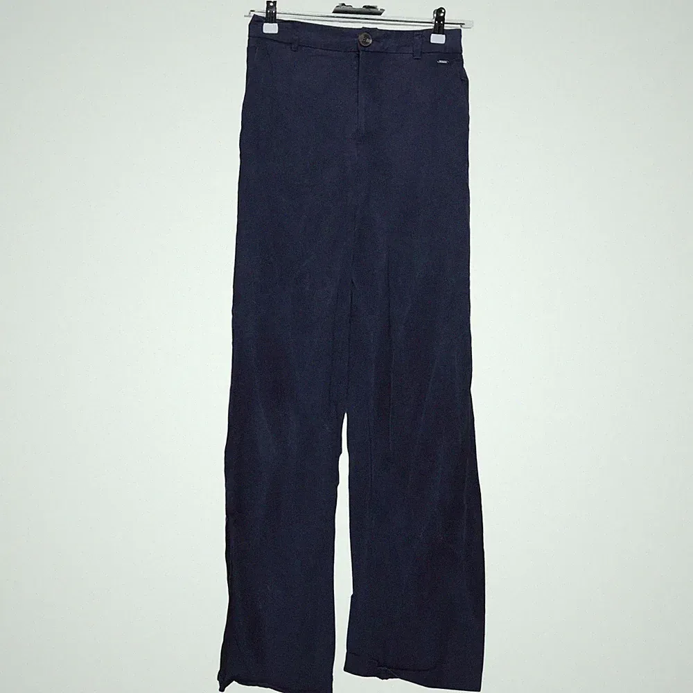 Pepe Jeans London, Palazzohose, Größe: 36, Blau, Leinen/Tencel, Einfarbig #3No