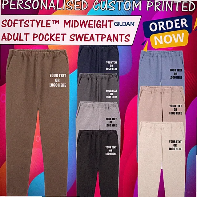 Personalisierte Gildan Softstyle Midweight Sweatpants mit Eingrifftaschen, S-3XL