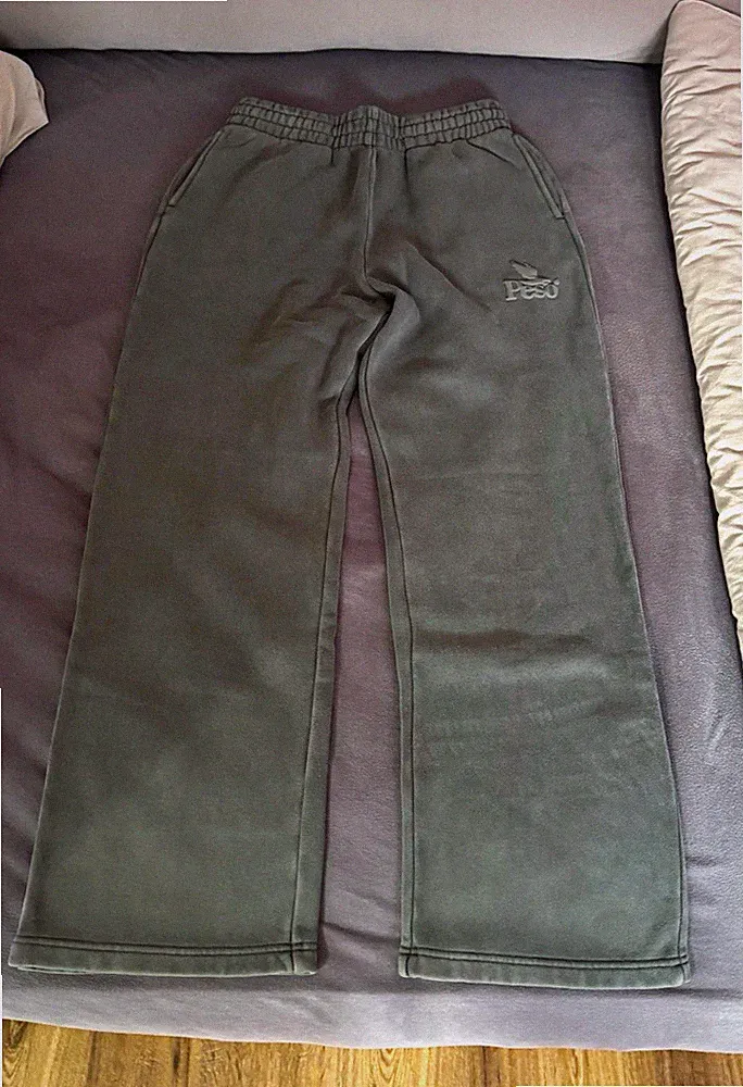 PESO RAWS Open Leg Jogger Herren Jogginghose Grau M Baumwolle Bund Taschen