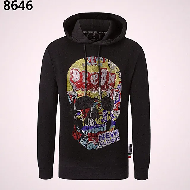 PHILIPP PLEIN HOODIE HOODIE PHILIP SKULL STRASS SKULL PULLION