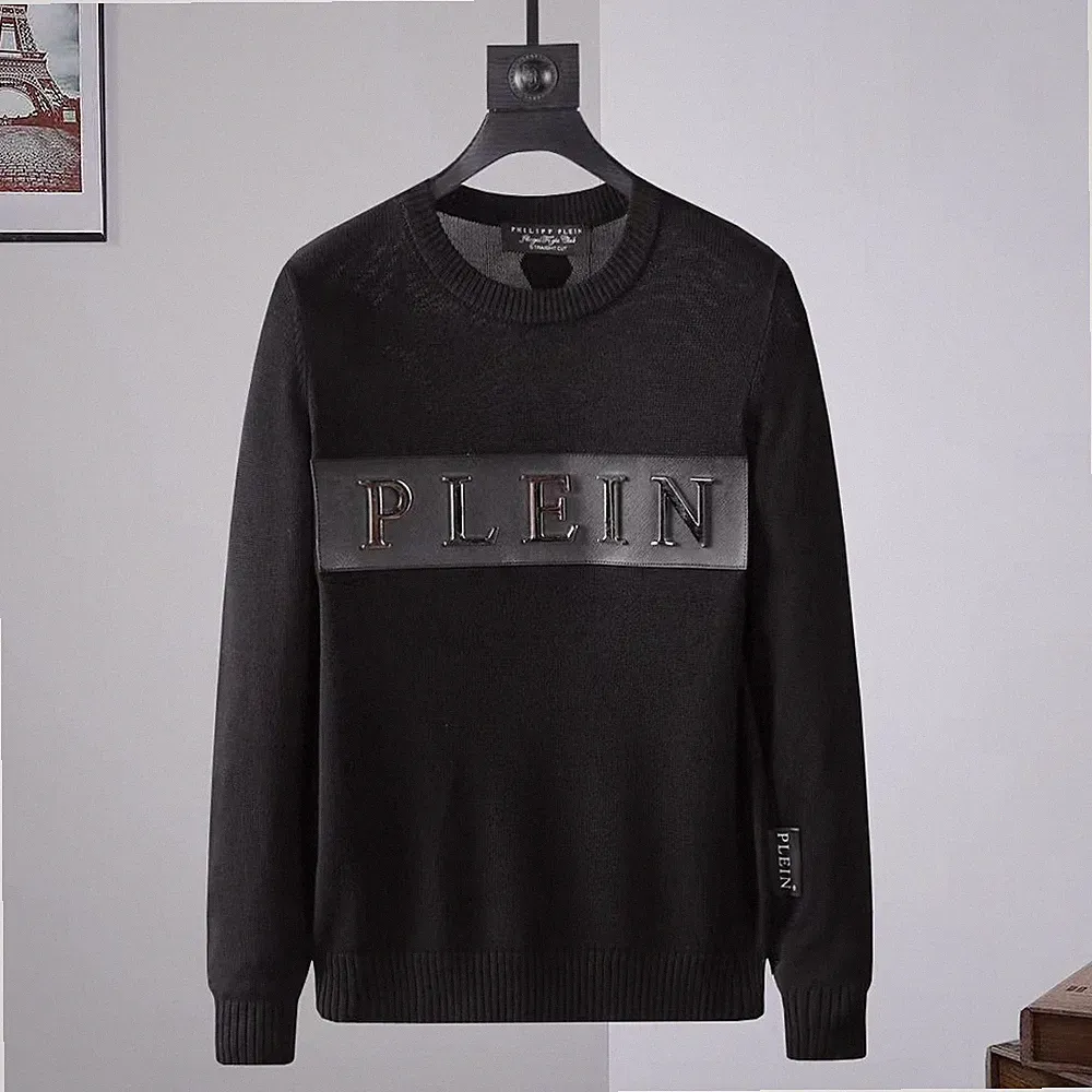 PHILIPP PLEIN METALL LOGO PHILIP SWEATER GOLF PULLOVER CLUB DISCO PELLE NEU