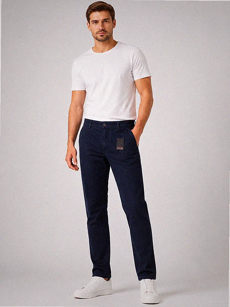 Pierre Cardin Herren Chino Hose Dunkelblau Regular Fit Stretch Neu mit Etikett