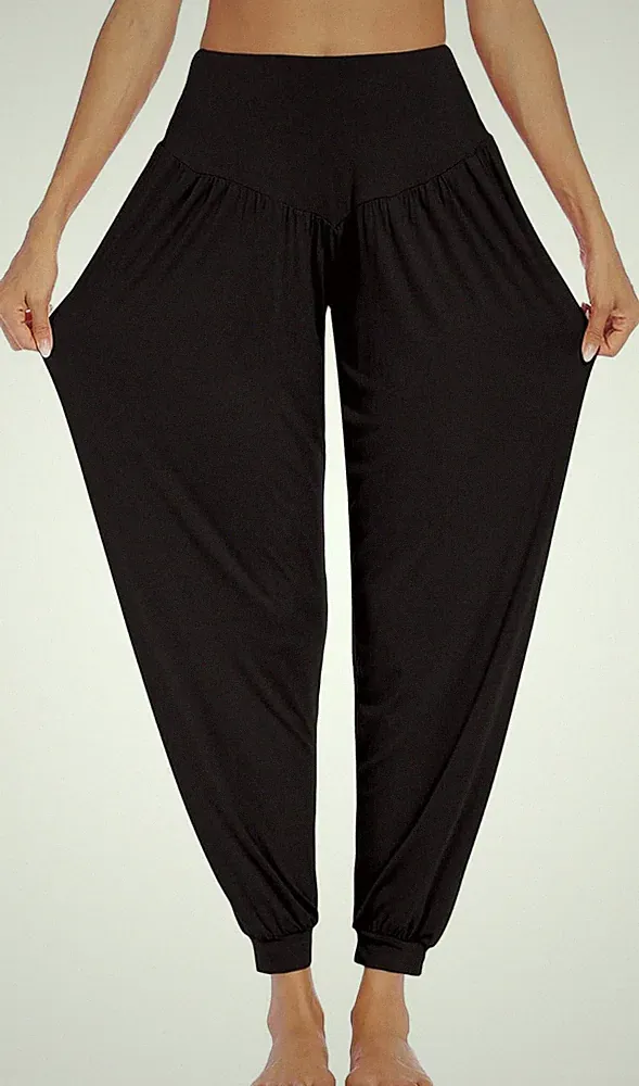 Pinspark Yogahose Damen Lang Haremshose Sport Yoga Hose Curvy Jogginghose