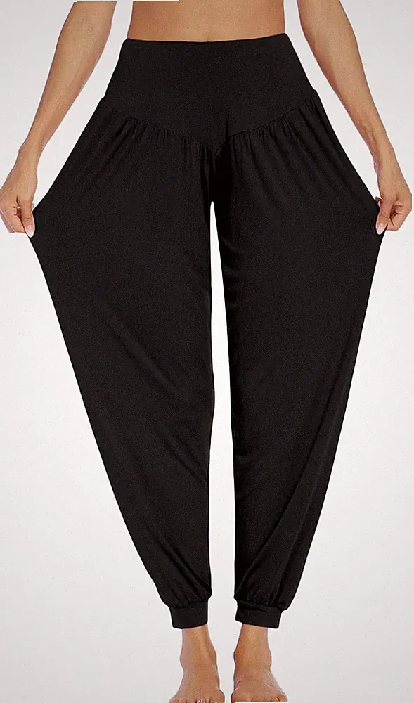 PINSPARK Yogahose Damen Lang Haremshose Sport Yoga Hose Curvy Jogginghose