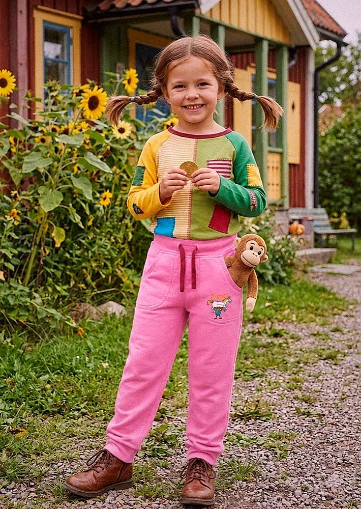 Pippi Langstrumpf Jogging Hose rosa pinkk GR 98/104