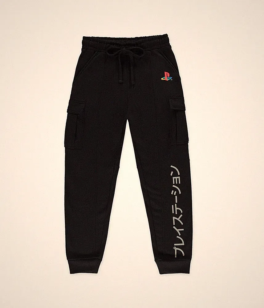 PlayStation Jogginghose Japanese Text Sweat Pants Sony Gamer Gaming Katakana