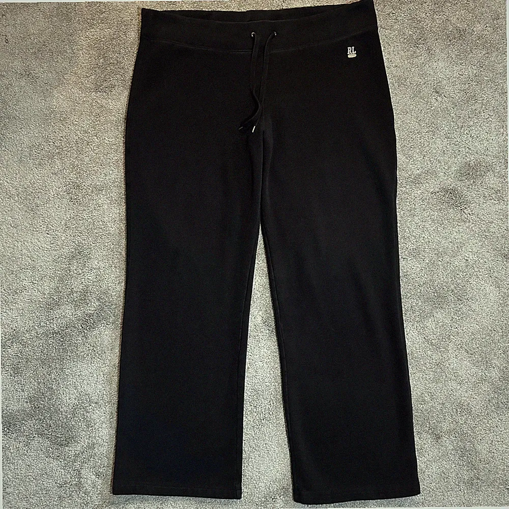 Polo Jeans Company Sweatpants Mens Large (Fit 40x30) Black Logo Joggers