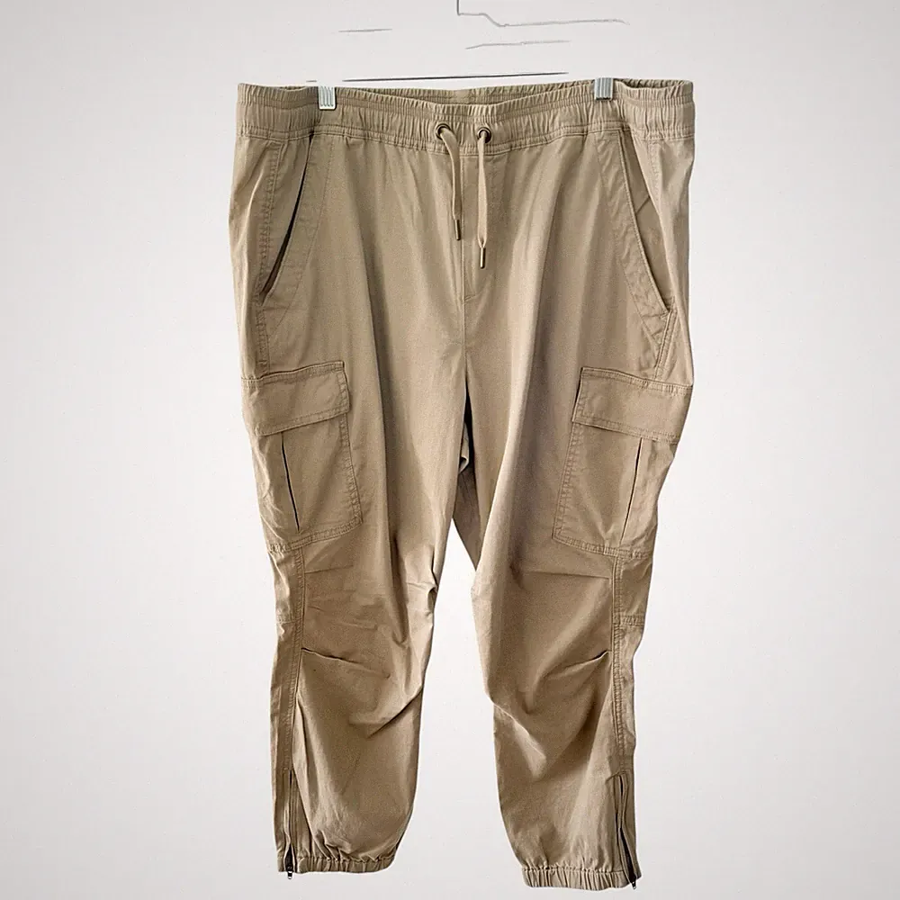 Polo Ralph Lauren Cargo Pants Jogger Zip Hem Khaki Tan Men XL Gorpcore Utility