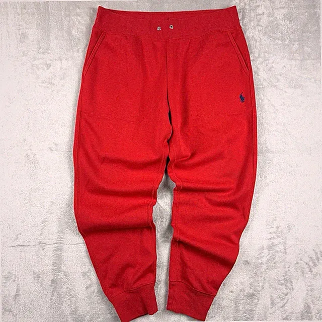 Polo Ralph Lauren Double Knit Joggers Red Pony Pockets Sweatpants Men L Preppy
