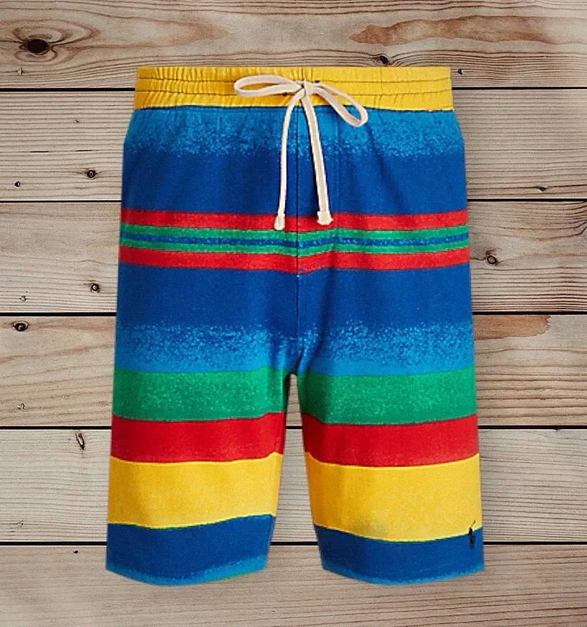 Polo Ralph Lauren Herren Frottee Baumwoll Jersey Jogginghose hell gestreift Sweat