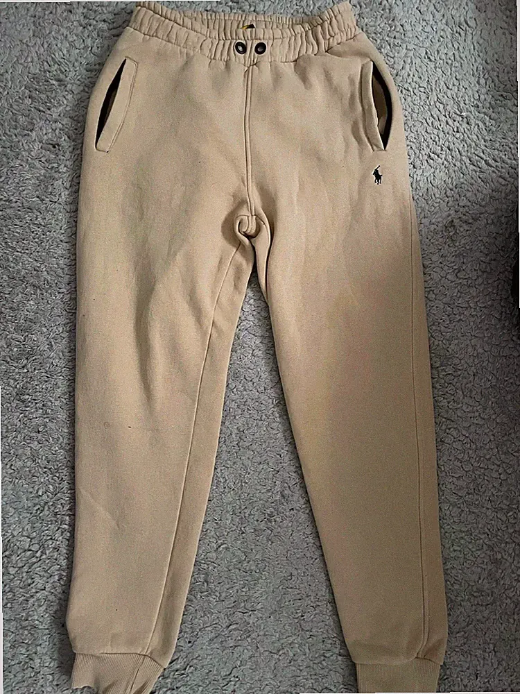 Polo Ralph Lauren Herren Jogginghose Beige S Baumwoll-Fleece Regular Tapered