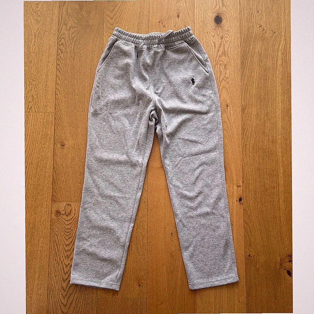 Polo Ralph Lauren Herren Jogginghose L Grau Tapered mit Logo Kordelzug