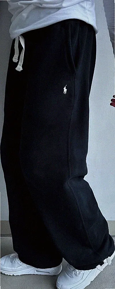 Polo Ralph Lauren Herren Jogginghose Schwarz L Baumwolle Relaxed Kordelzug 86cm