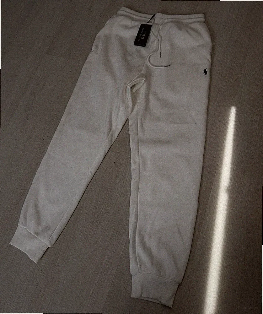 Polo Ralph Lauren Herren Jogginghose Weiß M Baumwolle Fleece Zugband