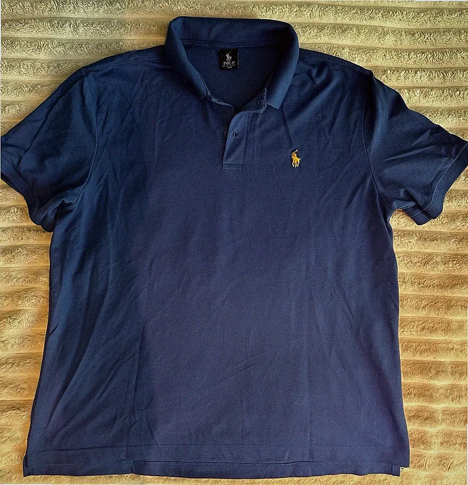 Polo Ralph Lauren Herren Poloshirt Blau Kurzarm Größe XL Slim Fit
