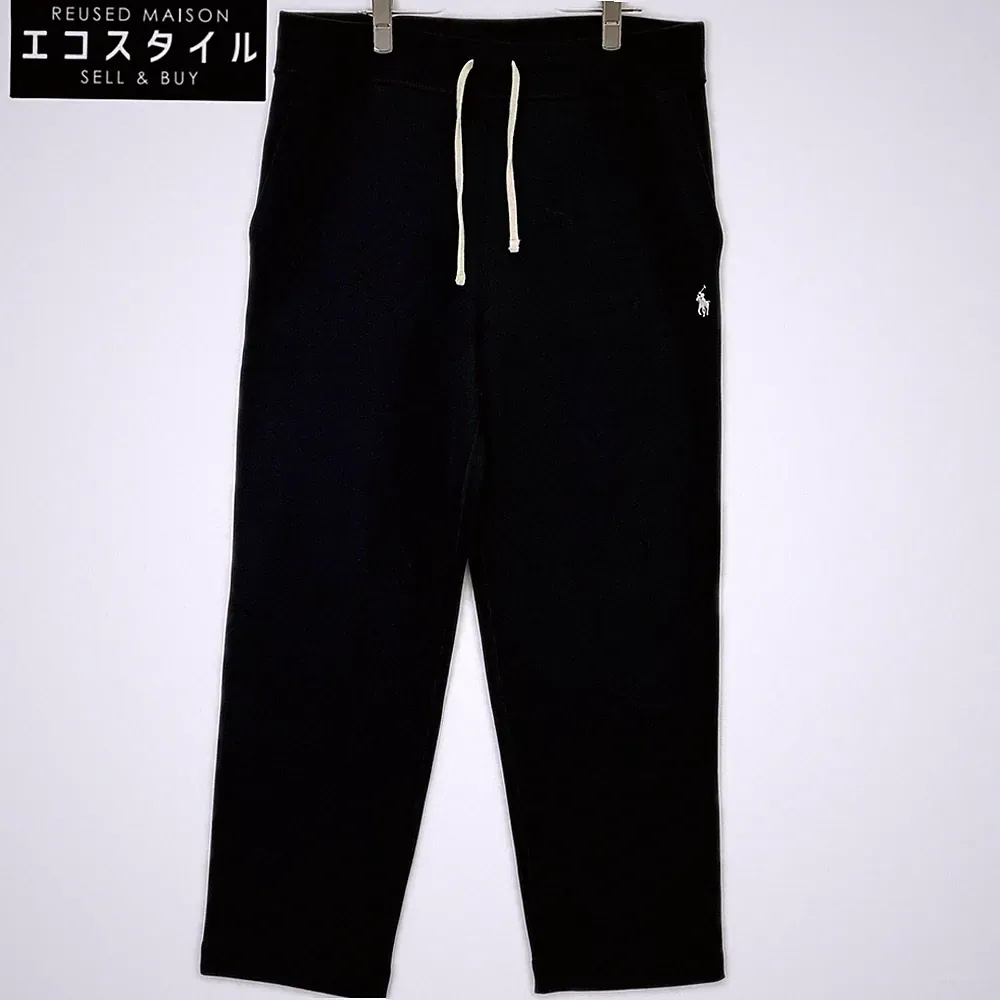 Polo Ralph Lauren Herren Schwarz Baumwolle Strick-Banded Jogginghose M Top...
