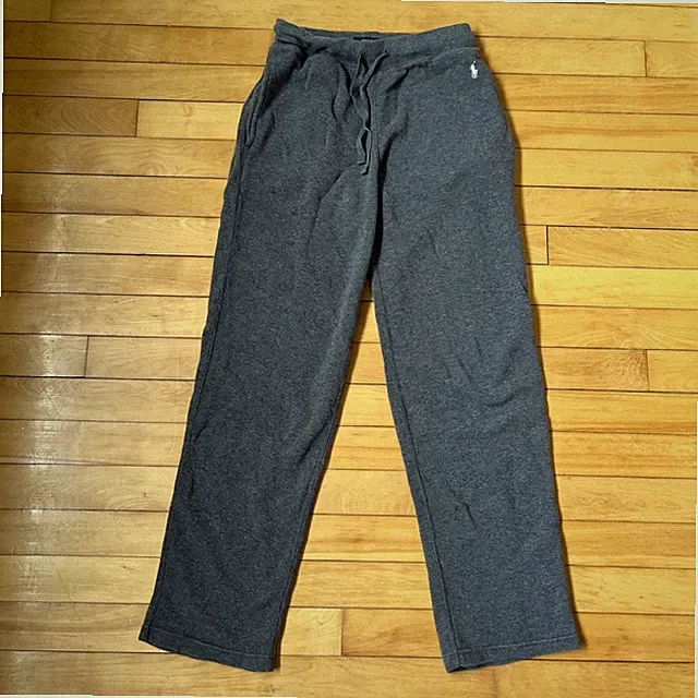 Polo Ralph Lauren Mens Small Grey Waffle Knit Thermal Lounge Pants Joggers Pony