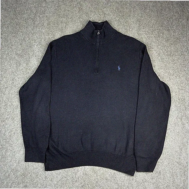 Polo Ralph Lauren Pullover Herren XL dunkelblau Pima Baumwolle 1/4 Zip Pulli Sweater