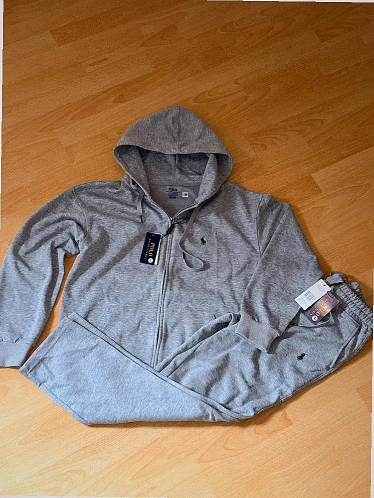 Polo Ralph Lauren Traninganzug Herren L Grau Hoodie & Jogginghose Neu Top