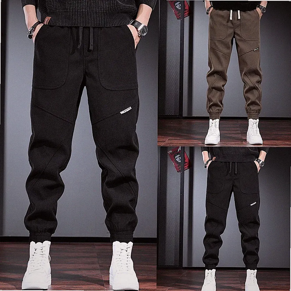 Polyester Spandex Herren kariert Jogginghose lose Bündchen volle Länge Hose