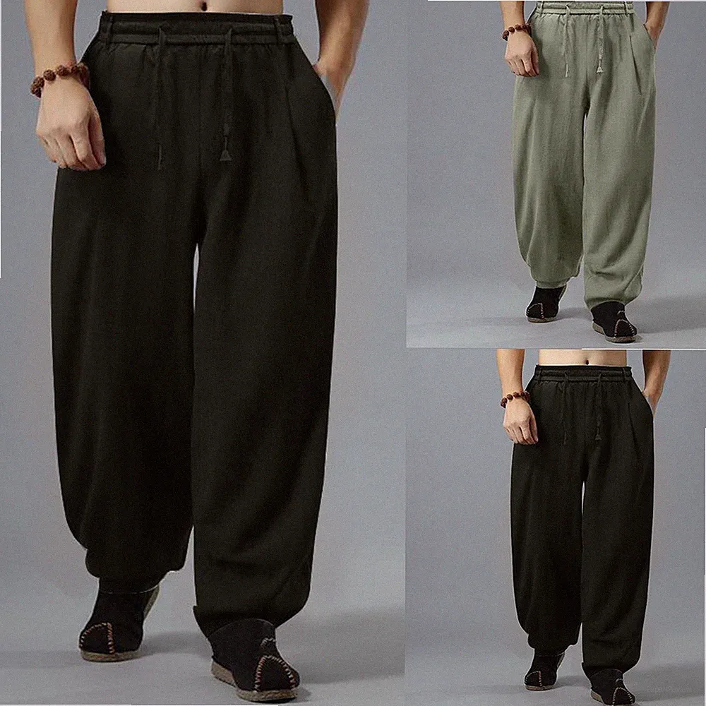 Polyester Spandex Herren Wide Leg Jogginghose Baggy Haremshose für freizeit