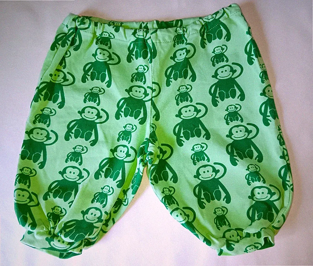 praktische Schlupfhose - Motiv Affe - Größe 68 - Jogginghose