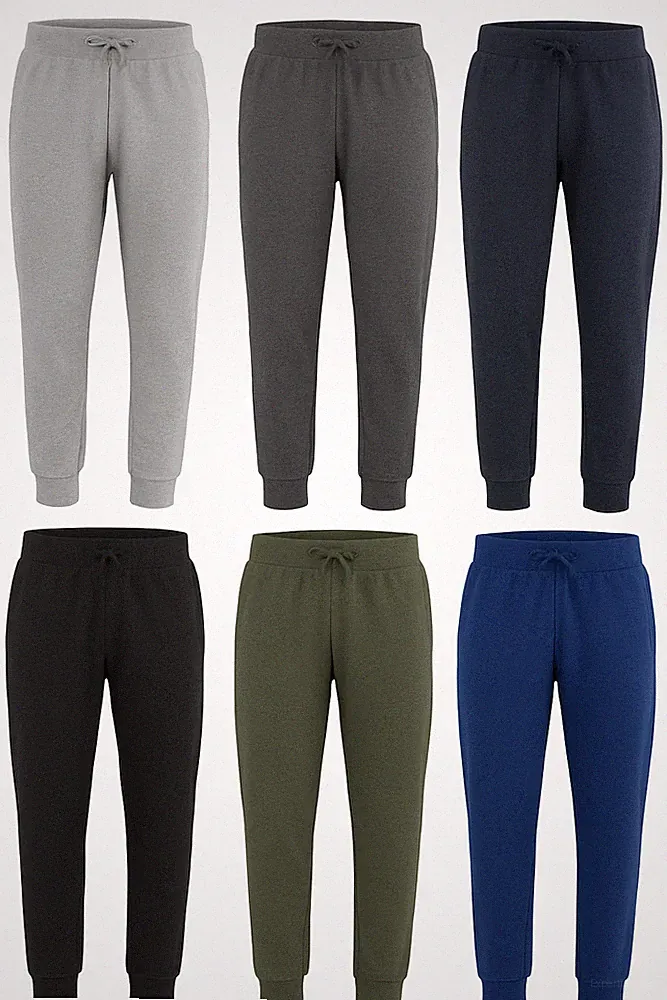 Herren Fleece Slim Fit Jogginghose Trainingshose Jogger Sweatpants Rippbündchen