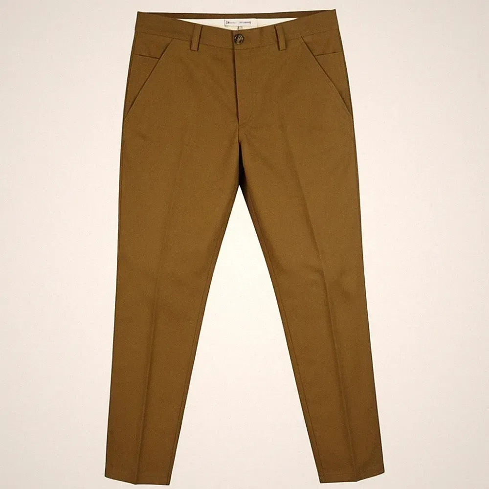 PT Torino The Worker Herren W34 Braune Knöpfe Fly Kegelförmig Chino Hose