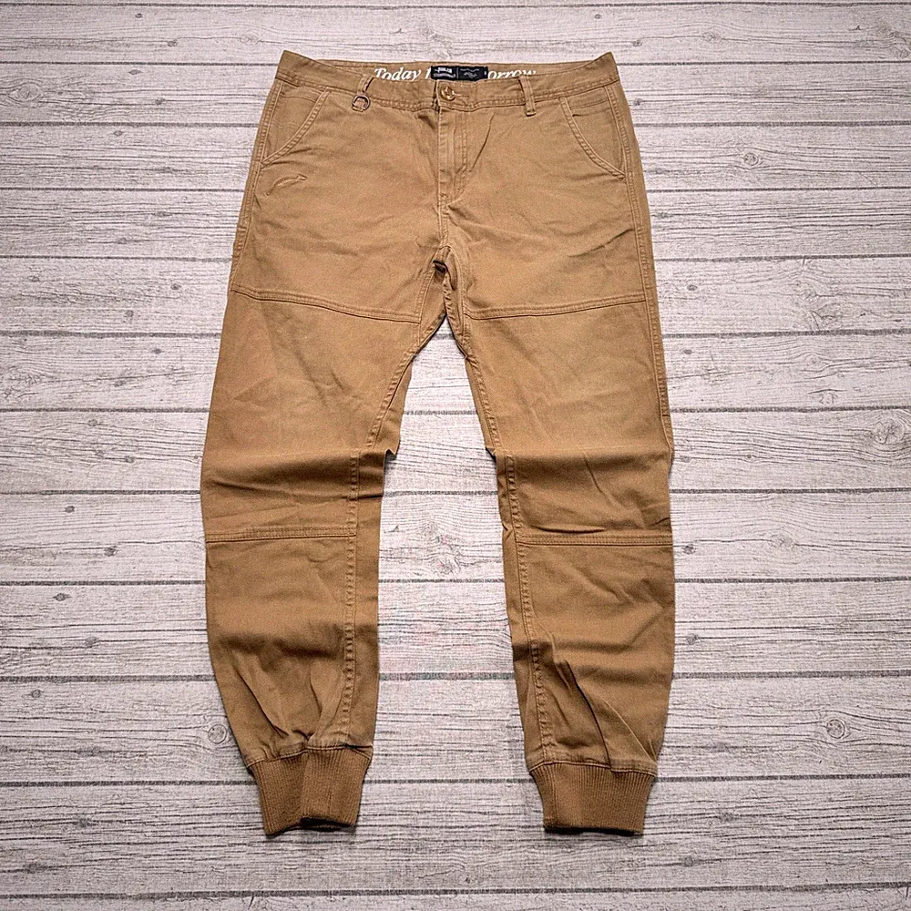 Publish Sweatpants Men's 34 Brown Reinforced Knee Tapered Leg Utility Joggers