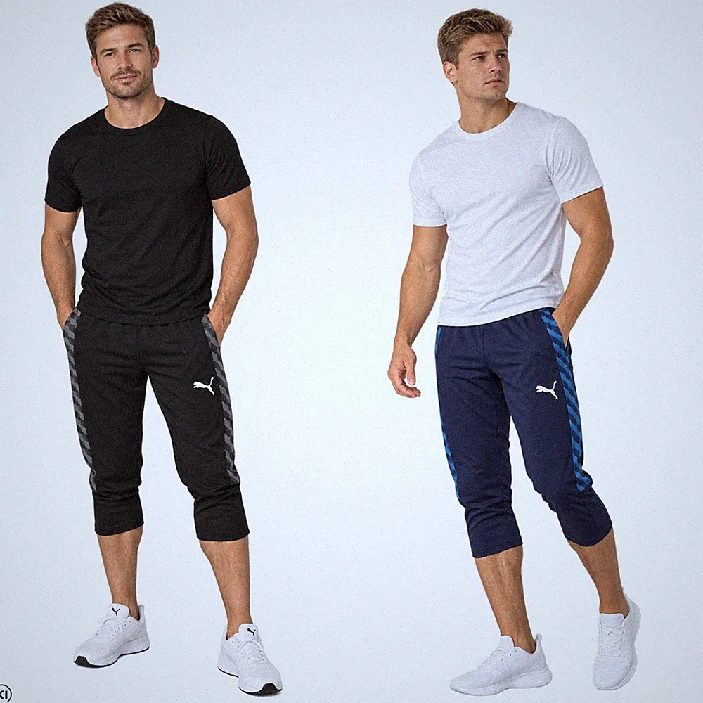 Puma 3/4 Trainingshose Herren Sporthose Jogginghose verschließbare Taschen