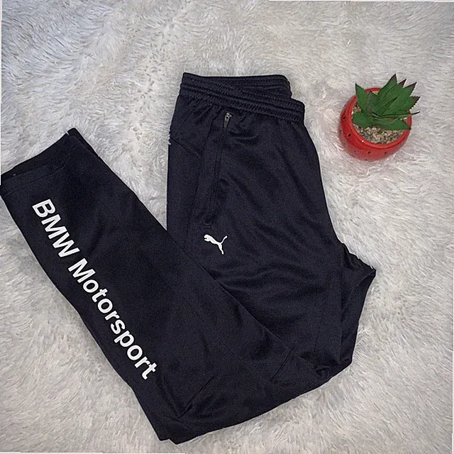 Puma BMW Motorsport Athleisure Pants Mens Size Medium Navy Drawstring @ Waist