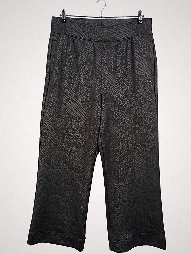 Puma Damen Jogginghose XL Grau Animal Print Polyester Sport Athleisure