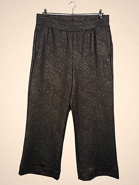 Puma Damen Jogginghose XL Grau Animal Print Polyester Sport Athleisure