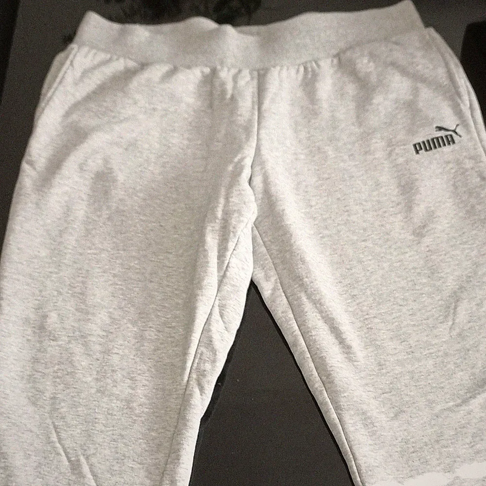 PUMA Damen Jogginghose XL Grau Baumwollmischung mit elastischem Bund