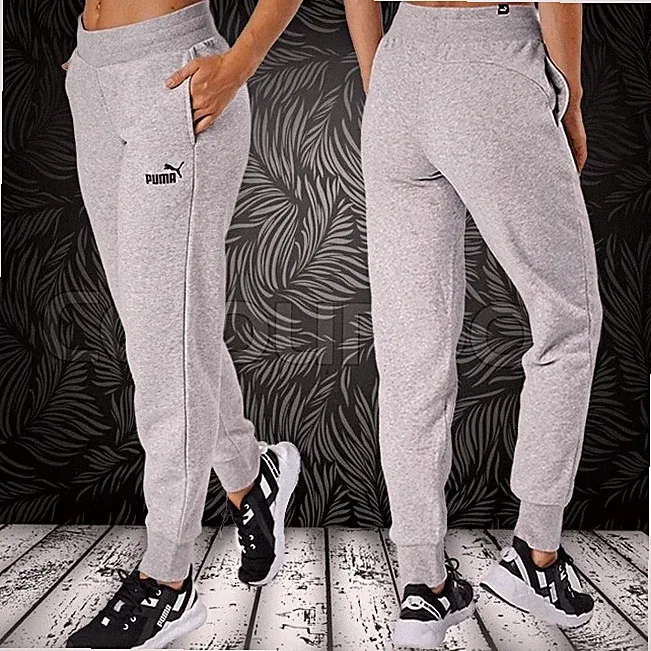 Puma ESS Sweat Pant Damen Jogginghose Trainingshose Fleece Hose Sporthose grau