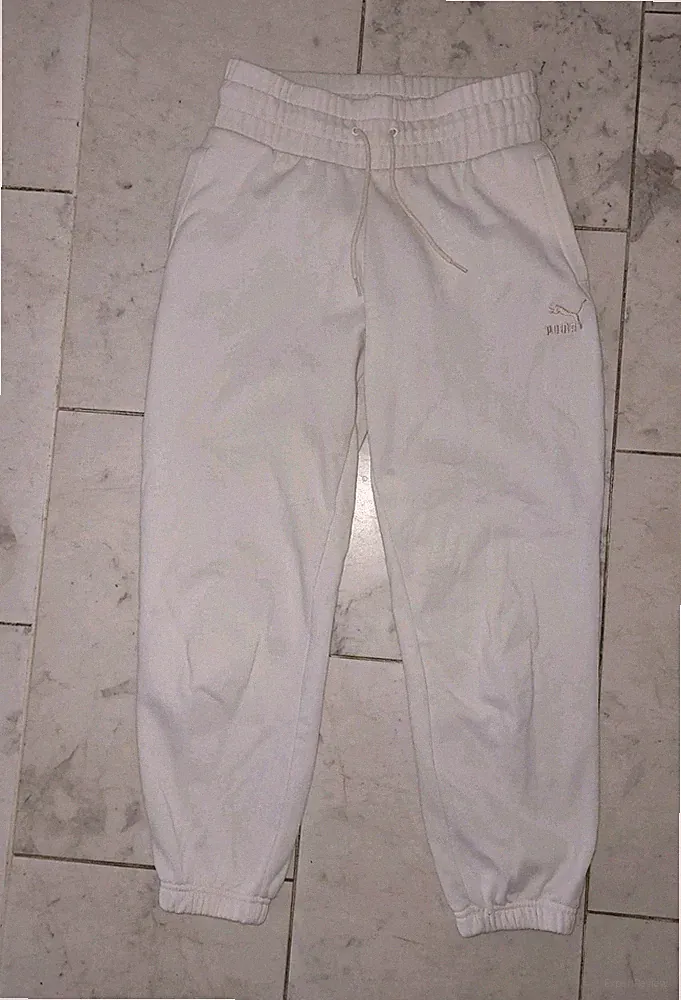 Puma Essentials Damen Jogginghose Sweat Pants Off White Weiß Gr. S Elfenbein