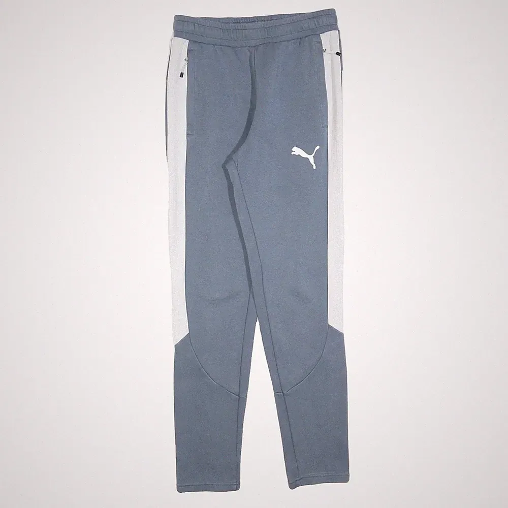 PUMA Herren Jogger Blau Weiß Slim Verjüngt S W26 L29 Sporthose