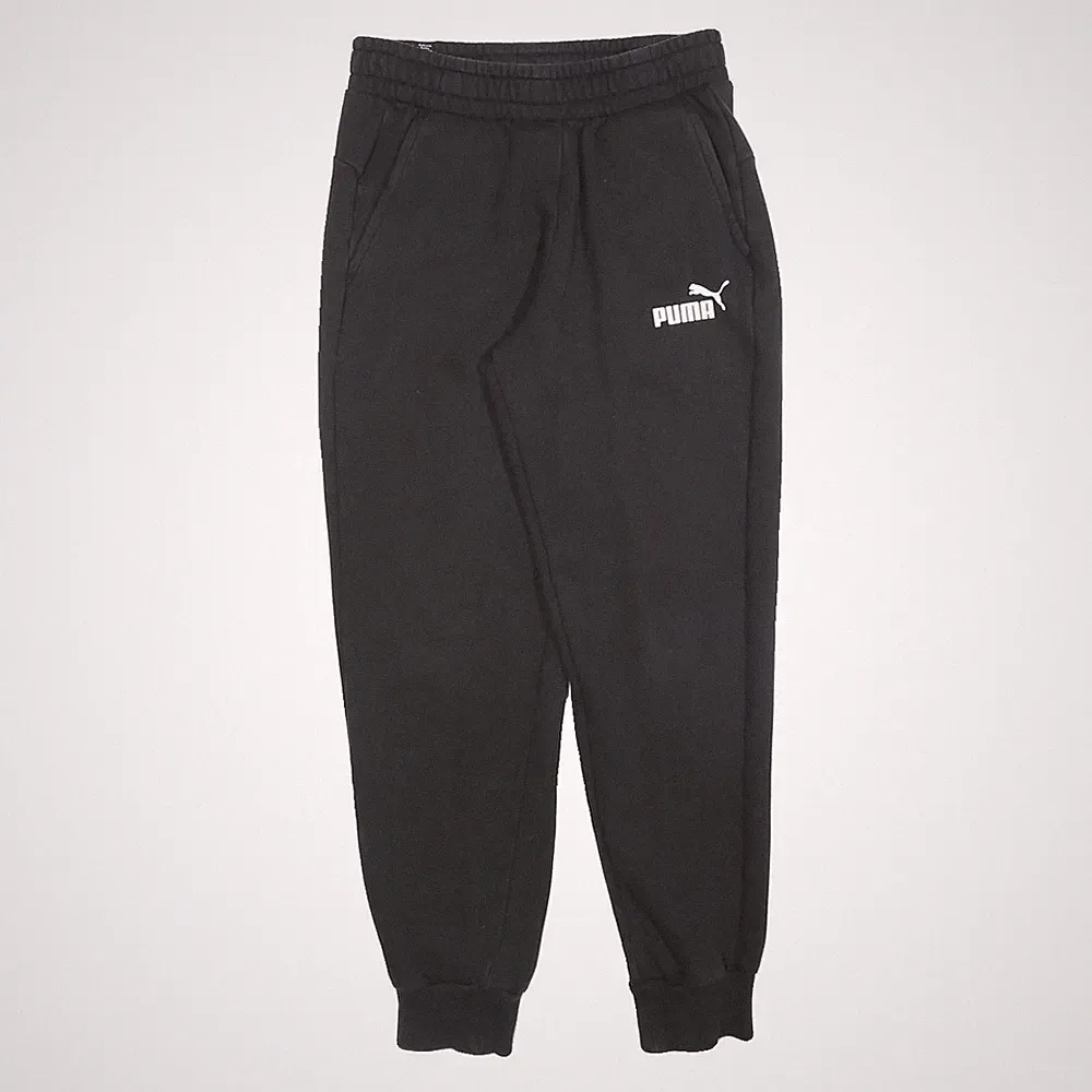 PUMA Herren Jogger Schwarz Schmal Verjüngt W26 L28 Baumwollmischung Freizeit
