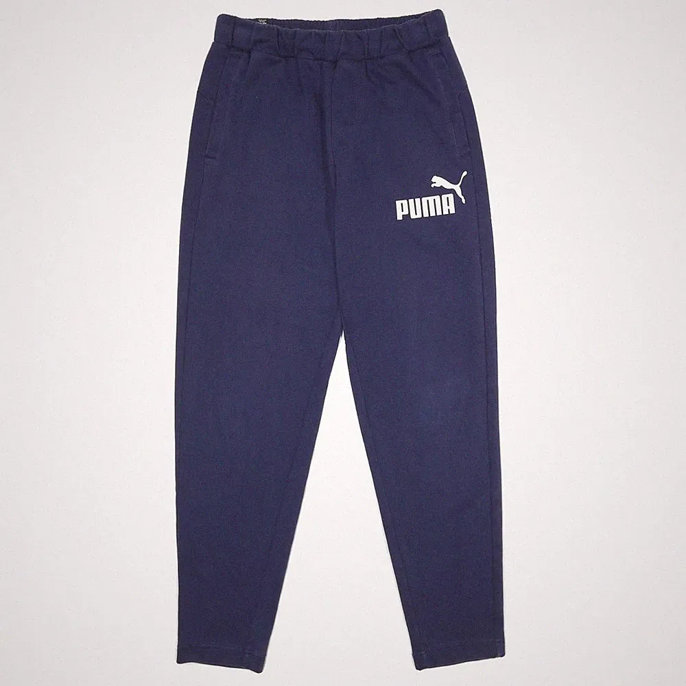 PUMA Herren Jogginghose Blau S W26 Logo Print Casual Slim Fit
