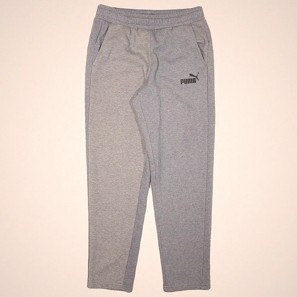 PUMA Herren Jogginghose Grau M W28 L28 Baumwoll-Mix Regular Tapered