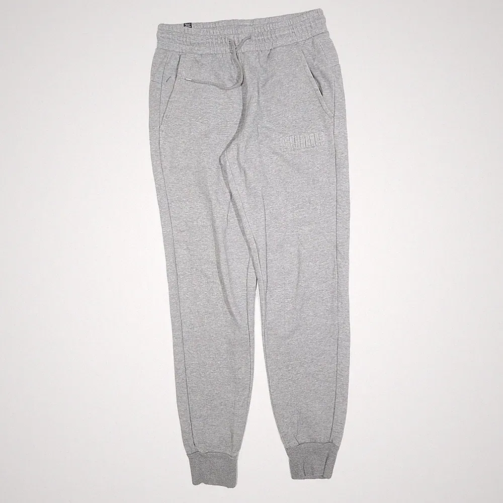 PUMA Herren Jogginghose Grau S W26 L30 Baumwollmischung Regular Konisch Bequem