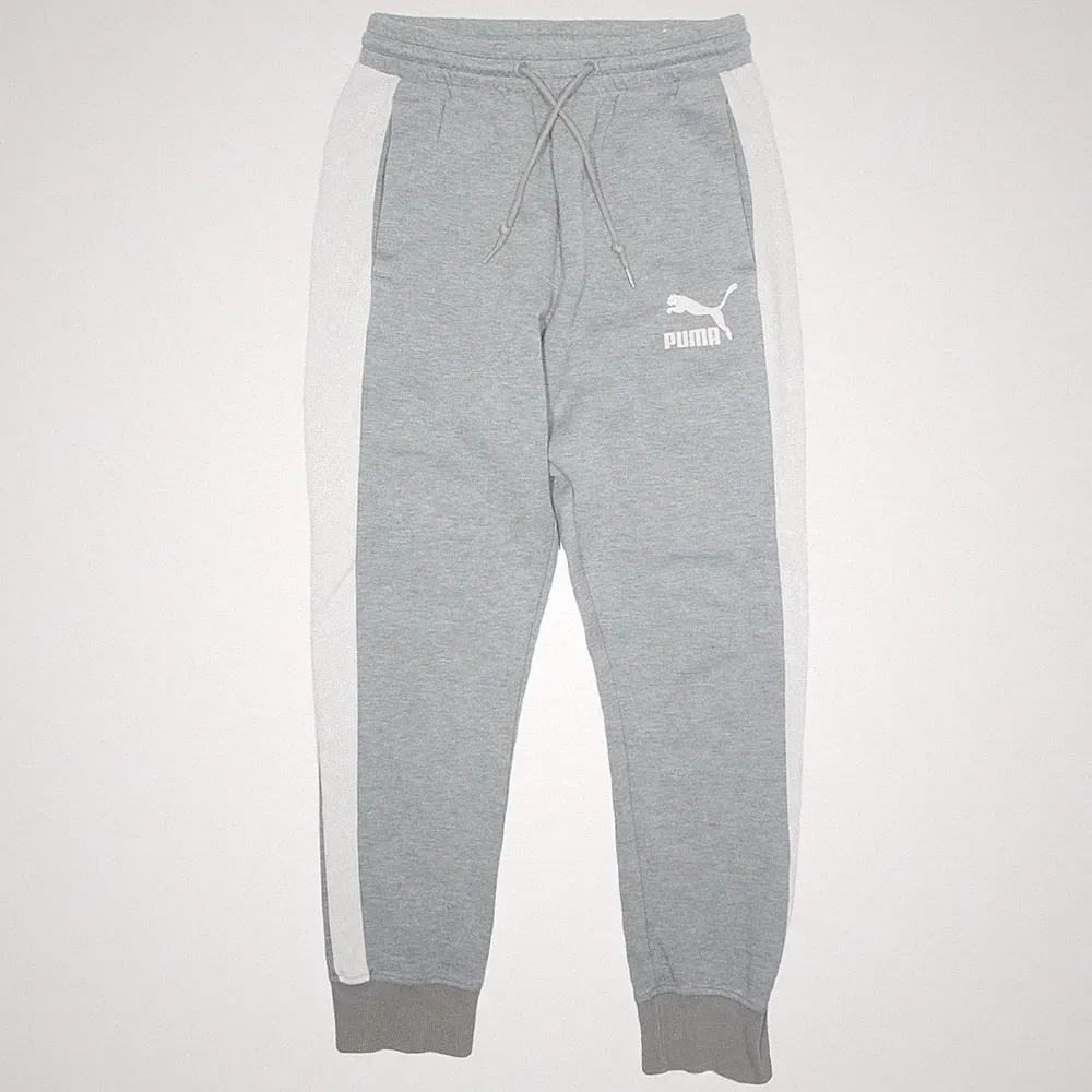 PUMA Herren Jogginghose Grau Schmal Zulaufend Größe S W26 L26