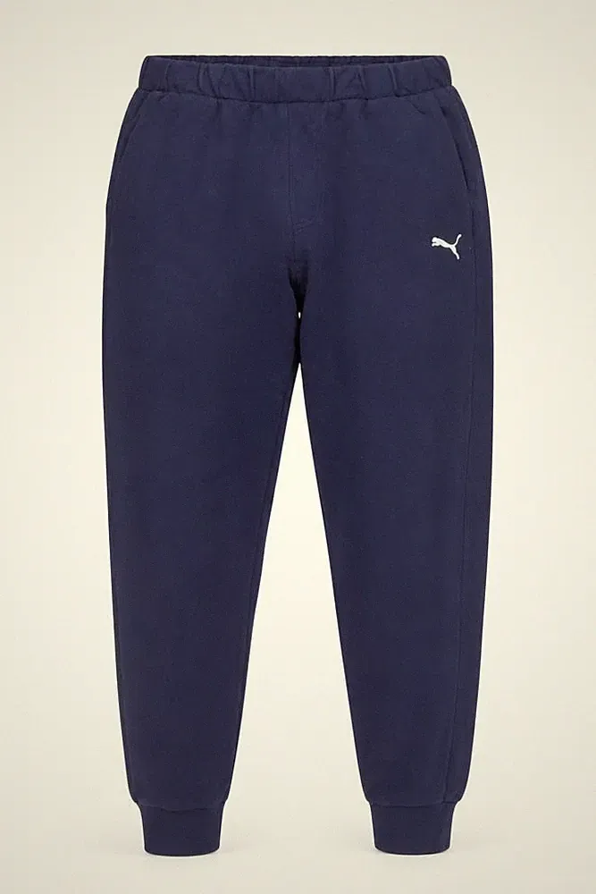 Puma Herren Jogginghose Größe L Blau Freizeit Gummibund Logo