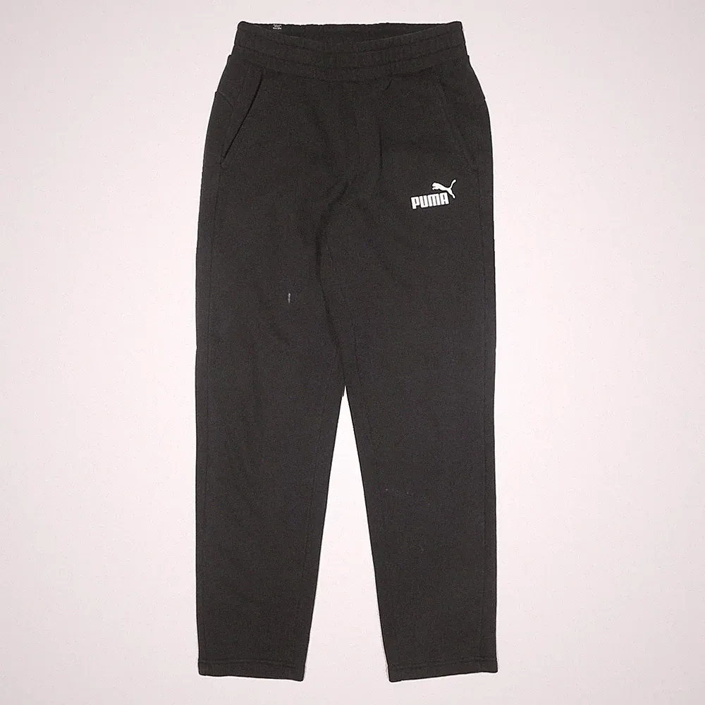 PUMA Herren Jogginghose Schwarz Slim Tapered Fit W28 L30 Logo Print